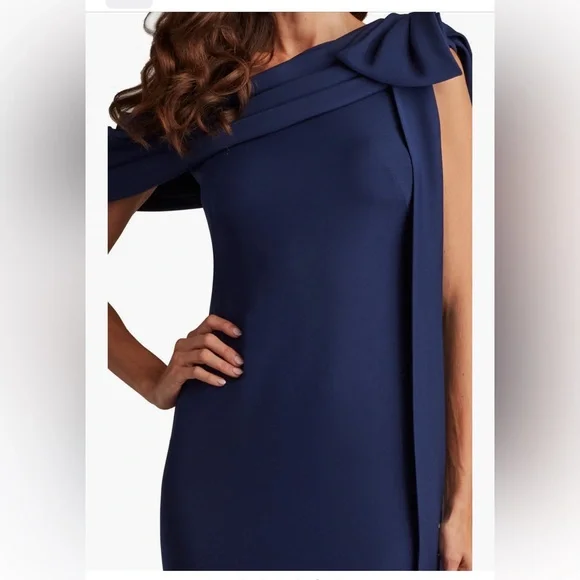 Tadashi Shoji Midnight Blue Off-Shoulder Maxi Dress - Picture 3 of 3